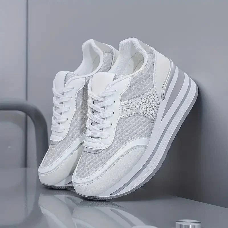 Zapatillas De Tenis De Tacón Con Suela Gruesa Para Mujer