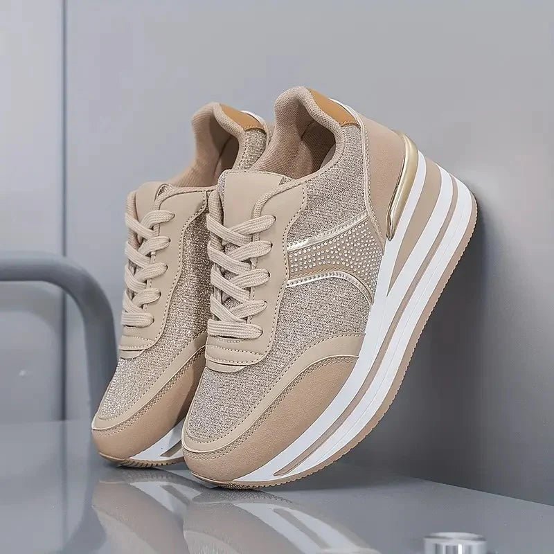 Zapatillas De Tenis De Tacón Con Suela Gruesa Para Mujer