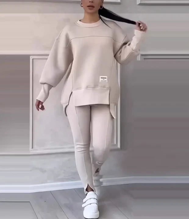 Conjunto Casual De Sudadera Y Leggings Para Mujer